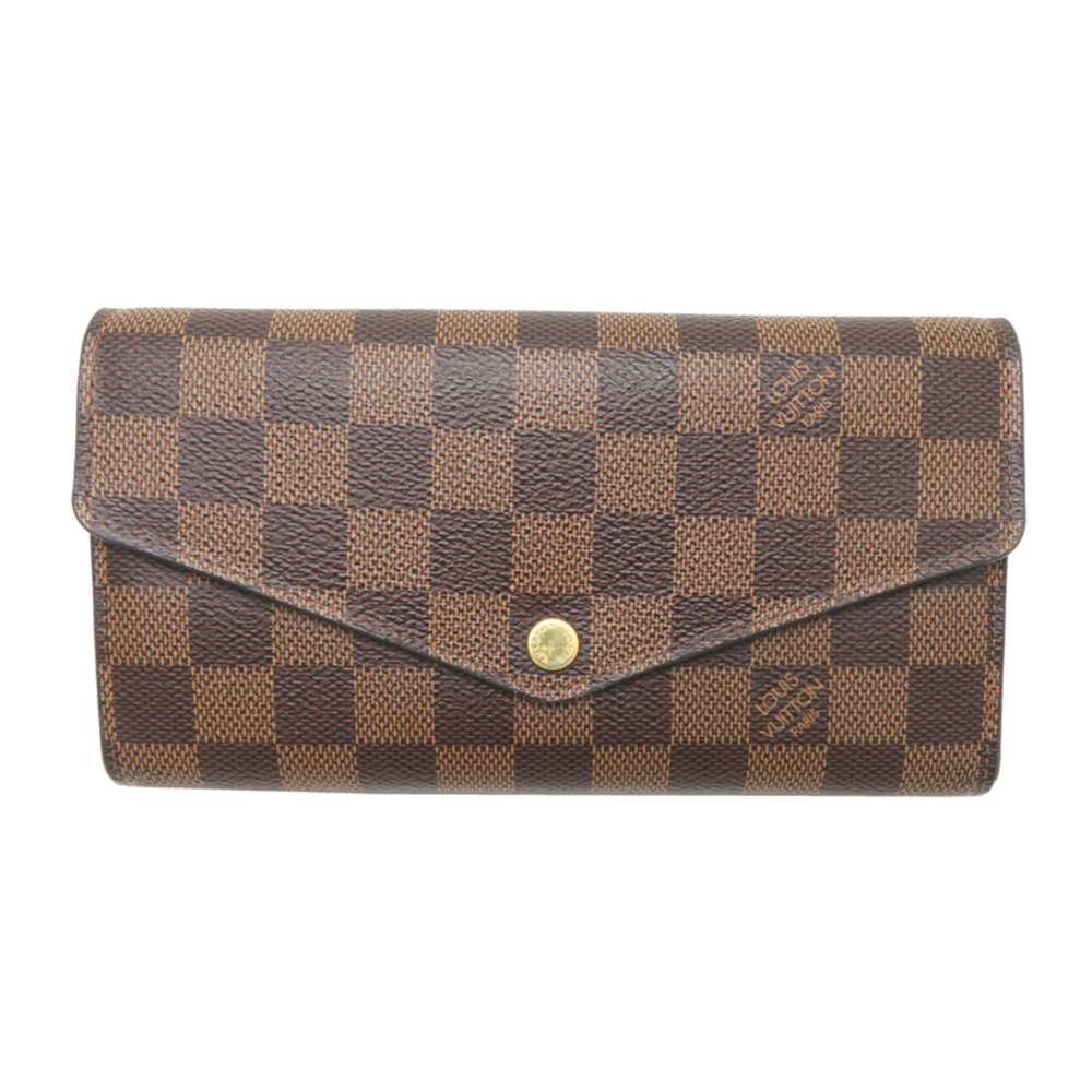 Louis Vuitton Portefeuille Sarah Women's Long Wallet N63209 Damier Brown